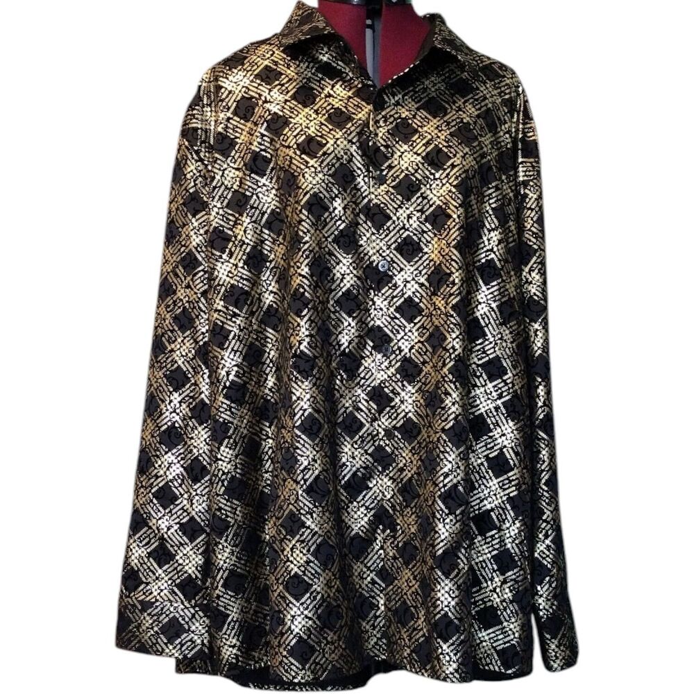 Stacy Adams Metallic Gold Black Velvet Design Women's Plus Size 3X